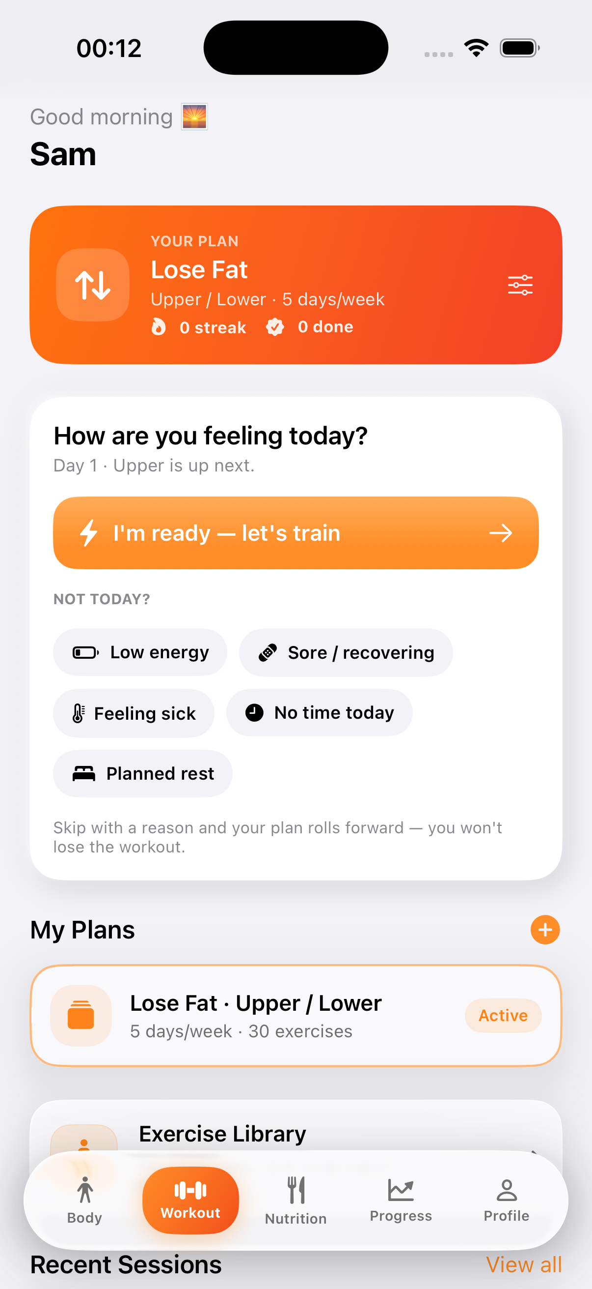 Workout plan